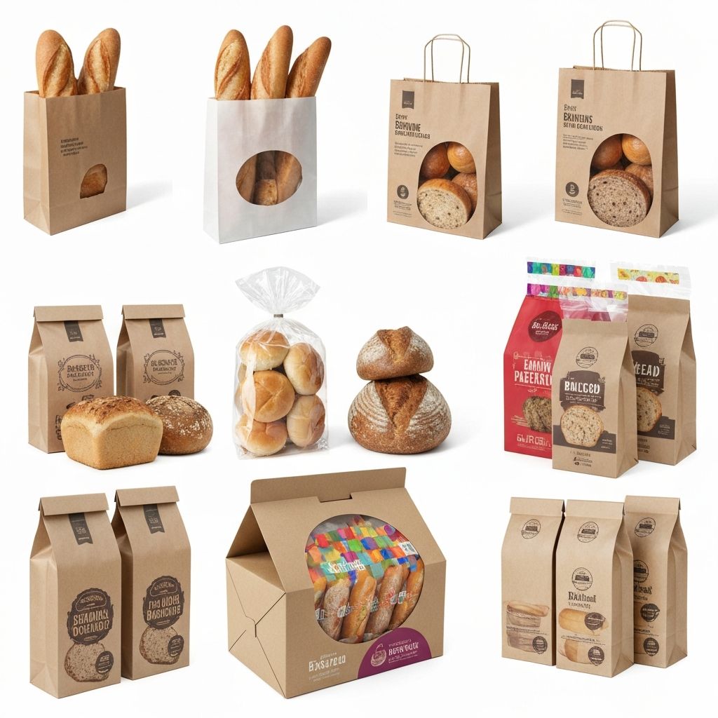 Verschiedene Verpackungsarten für Brot